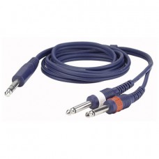 DAP Audio Skaņas vads Jack Stereo  6,3mm uz 2 Jack Mono  6,3mm 3m